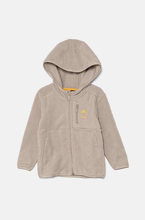 adidas Dječja dukserica adidas LK DY LK TT boja: bež, s kapuljačom, s aplikacijom, IV9640