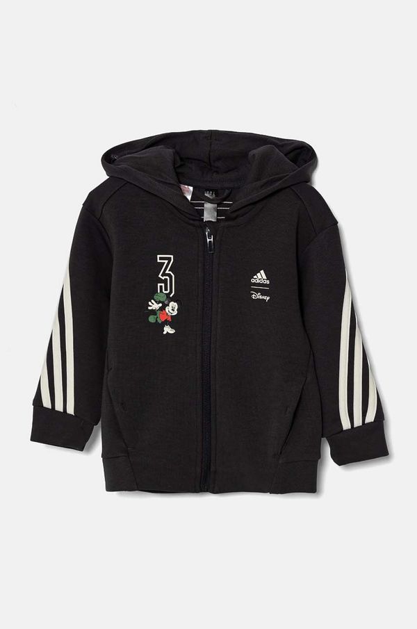adidas Dječja dukserica adidas LK DY MM TT boja: crna, s kapuljačom, s tiskom, IV9621