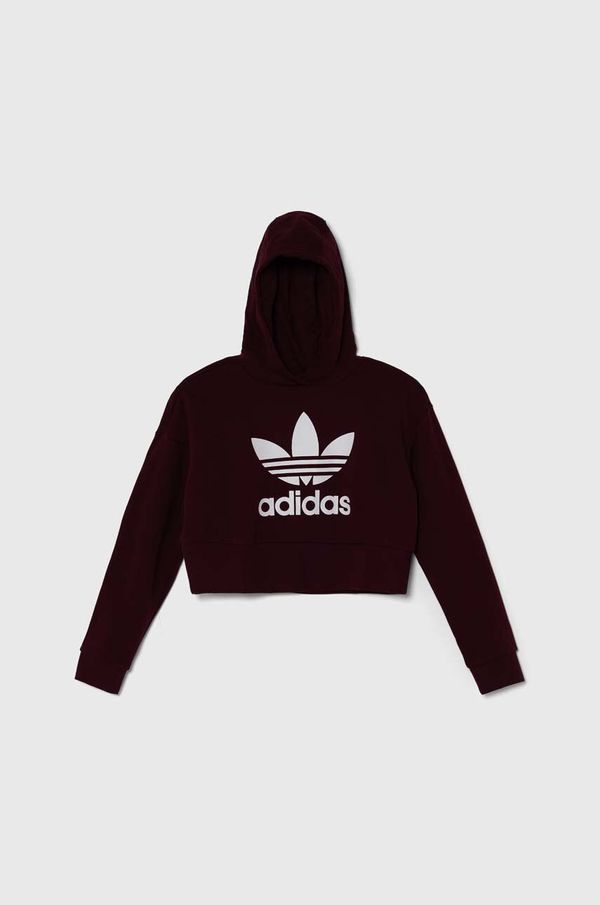 adidas Originals Dječja dukserica adidas Originals boja: bordo, s kapuljačom, s tiskom