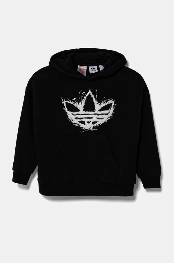 adidas Originals Dječja dukserica adidas Originals boja: crna, s kapuljačom, s tiskom, JD0365