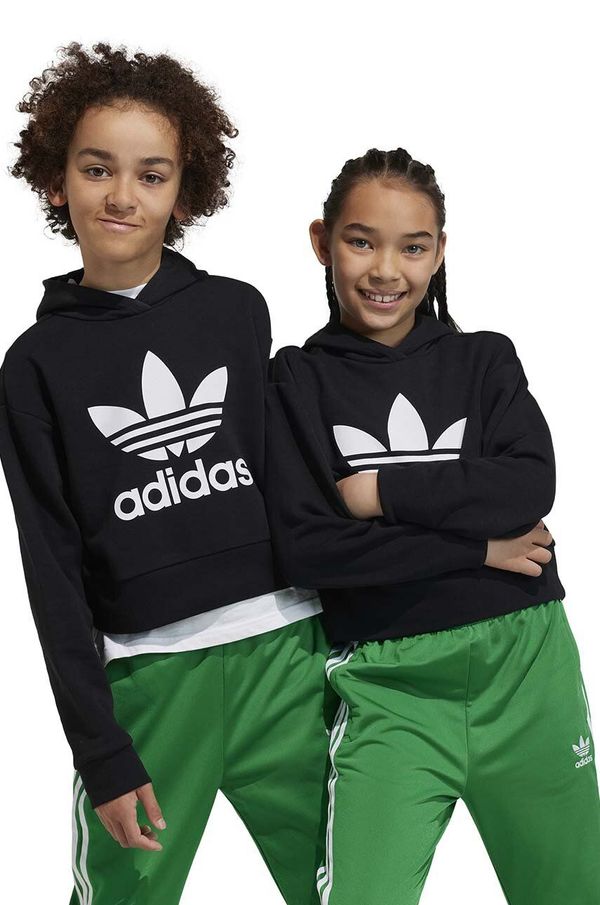 adidas Originals Dječja dukserica adidas Originals boja: crna, s kapuljačom, s tiskom