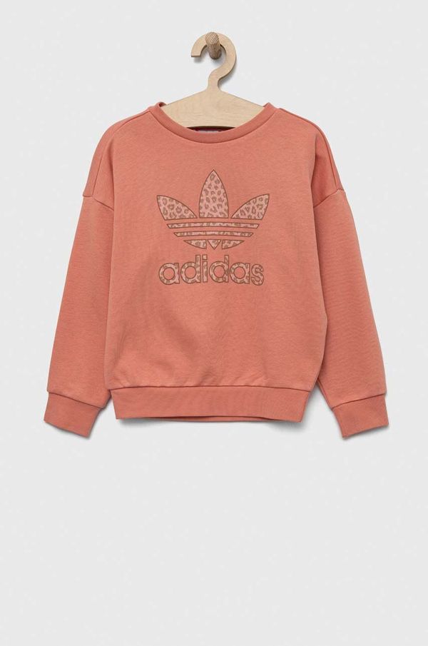 adidas Originals Dječja dukserica adidas Originals boja: narančasta, s tiskom
