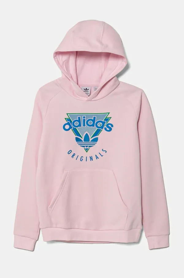 adidas Originals Dječja dukserica adidas Originals boja: ružičasta, s kapuljačom, s aplikacijom, JC5864