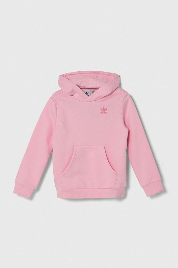 adidas Originals Dječja dukserica adidas Originals boja: ružičasta, s kapuljačom, s aplikacijom