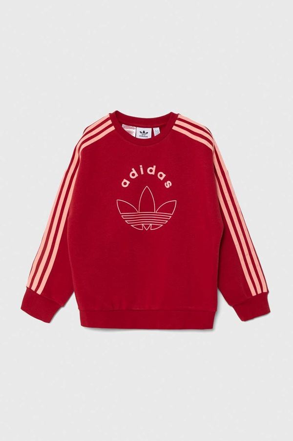 adidas Originals Dječja dukserica adidas Originals CREW boja: crvena, s tiskom, IY9548