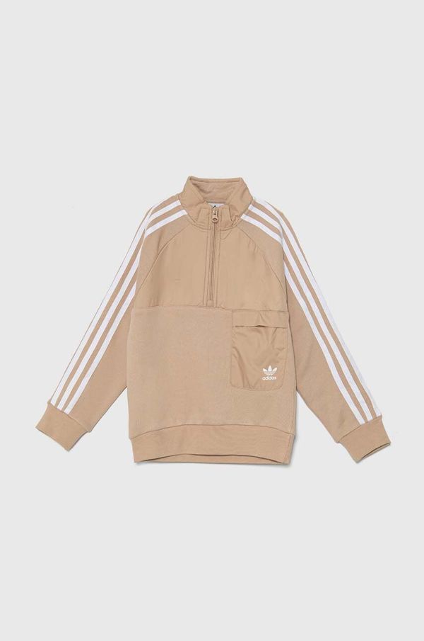 adidas Originals Dječja dukserica adidas Originals HZ CREW boja: bež, s aplikacijom, IY0011