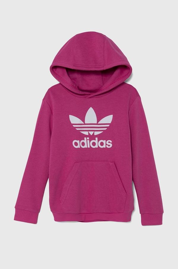 adidas Originals Dječja dukserica adidas Originals TREFOIL HOODIE boja: ružičasta, s kapuljačom, s tiskom, IY7444