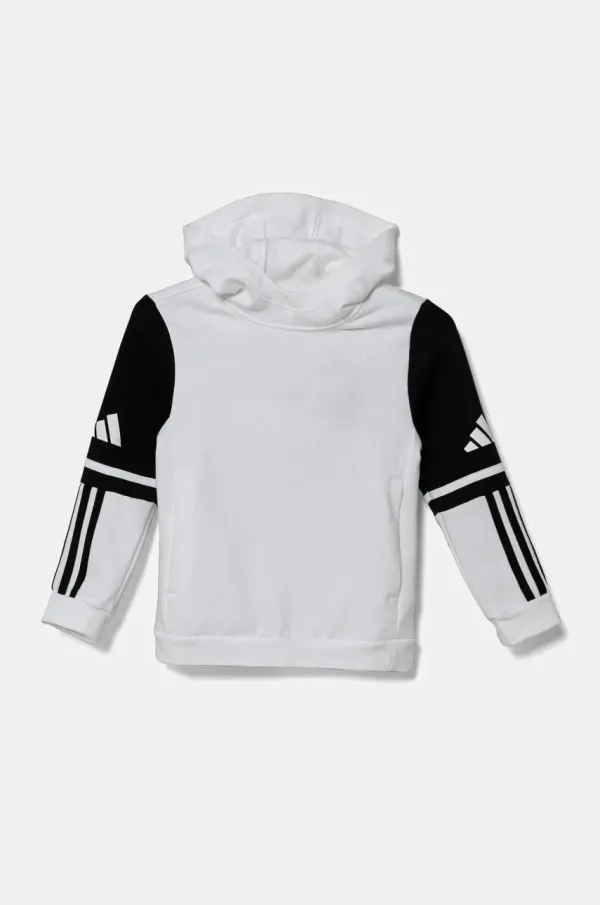 adidas Performance Dječja dukserica adidas Performance boja: bijela, s kapuljačom, s uzorkom, JD4807