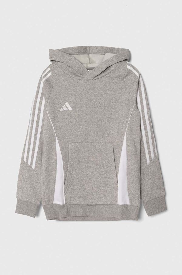 adidas Performance Dječja dukserica adidas Performance TIRO24 SWHOODY boja: siva, s kapuljačom, melanž