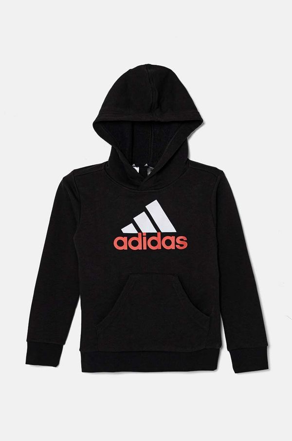 adidas Dječja dukserica adidas U BL 2 HOODIE boja: crna, s kapuljačom, s tiskom, IV7323