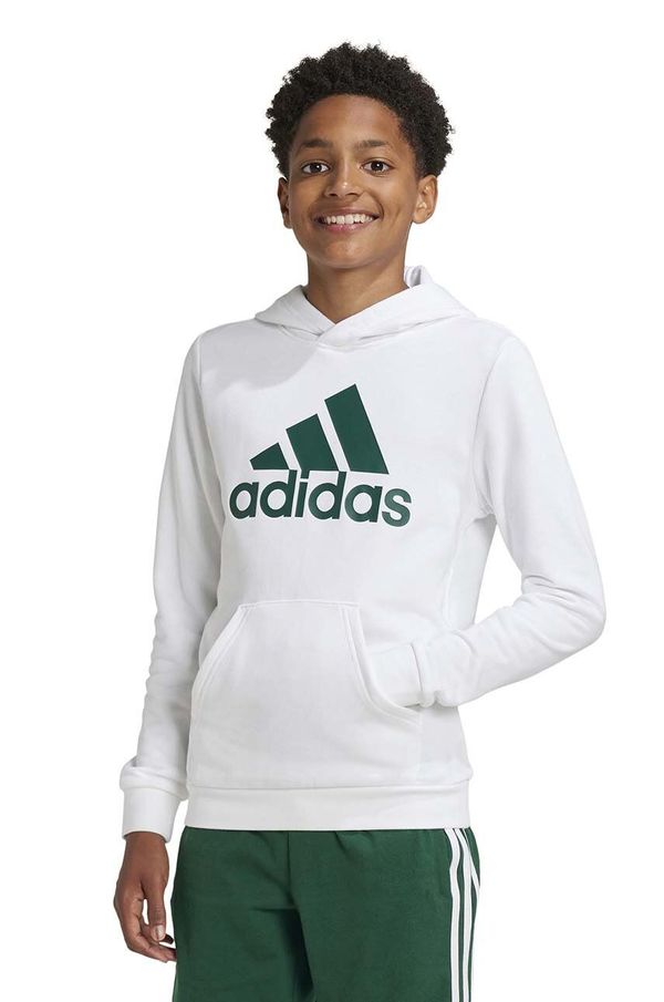 adidas Dječja dukserica adidas U BL HOODIE boja: bijela, s kapuljačom, s tiskom, IV7325