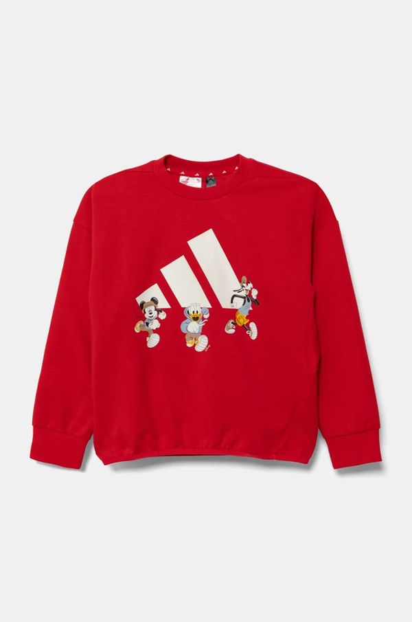 adidas Dječja dukserica adidas x Disney boja: crvena, s tiskom, JF3640