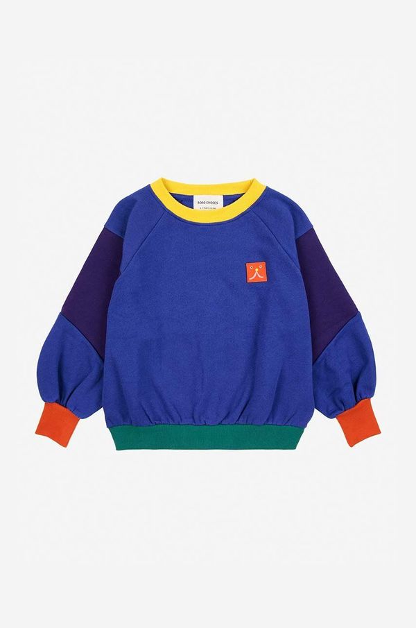 Bobo Choses Dječja dukserica Bobo Choses Funny face boja: tamno plava, bez uzorka, 224AC052