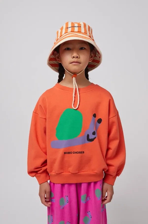 Bobo Choses Dječja dukserica Bobo Choses Funny Snail boja: narančasta, s tiskom, 125AC031