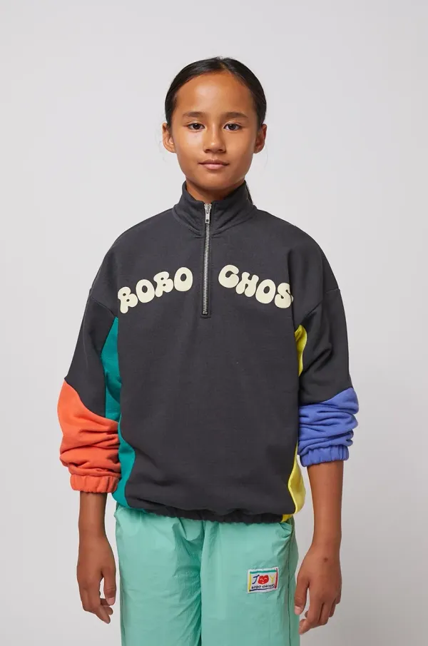 Bobo Choses Dječja dukserica Bobo Choses Wavy boja: crna, s tiskom, 125AC046