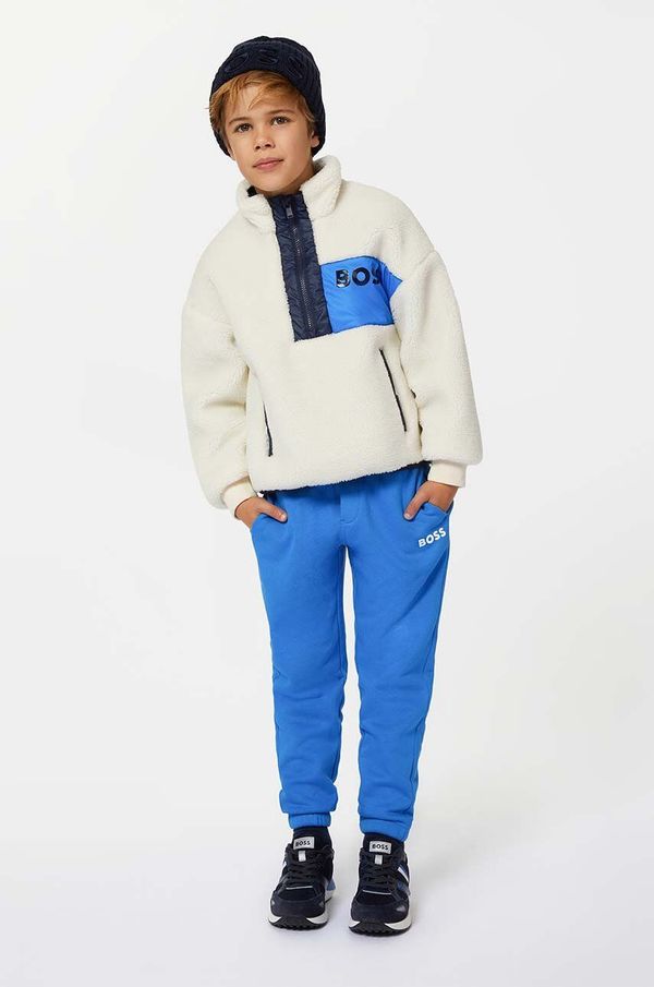 Boss Dječja dukserica BOSS boja: bež