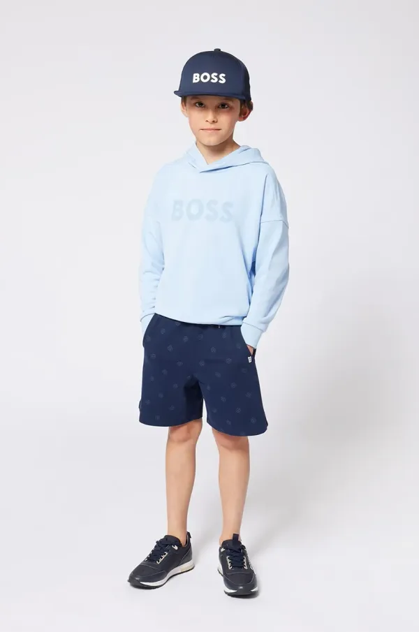 BOSS Dječja dukserica BOSS s kapuljačom, s tiskom, J52028