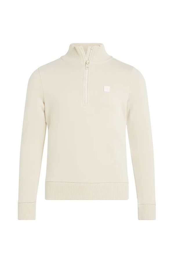 Calvin Klein Jeans Dječja dukserica Calvin Klein Jeans 0 boja: bež, bez uzorka, IU0IU00616