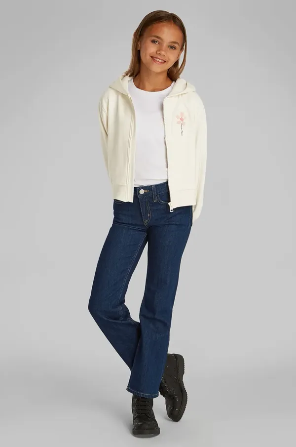 Calvin Klein Jeans Dječja dukserica Calvin Klein Jeans boja: bež, s kapuljačom, bez uzorka, IG0IG02851