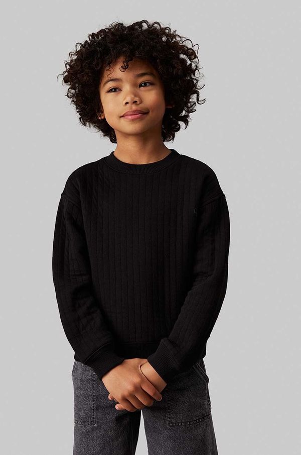 Calvin Klein Jeans Dječja dukserica Calvin Klein Jeans boja: crna, bez uzorka, IB0IB02203