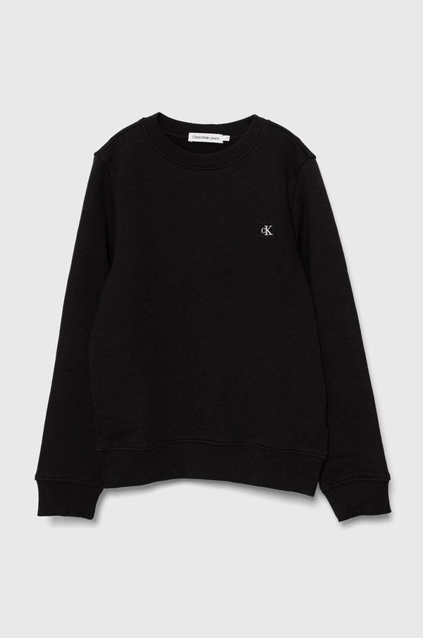 Calvin Klein Jeans Dječja dukserica Calvin Klein Jeans boja: crna, bez uzorka