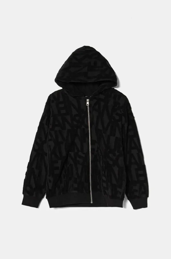 Calvin Klein Jeans Dječja dukserica Calvin Klein Jeans boja: crna, s kapuljačom, bez uzorka, IB0IB02461