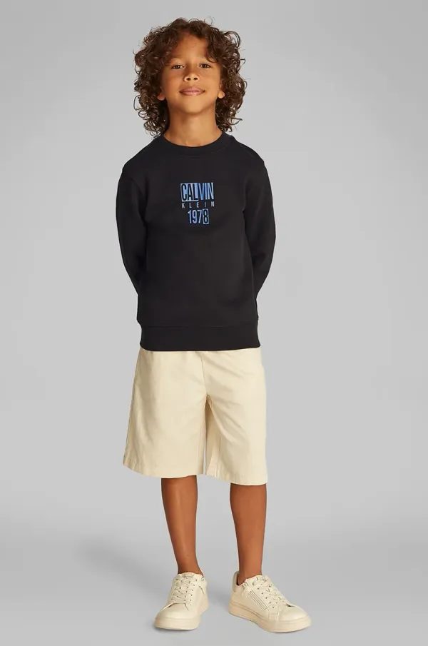 Calvin Klein Jeans Dječja dukserica Calvin Klein Jeans boja: crna, s tiskom, IB0IB02472