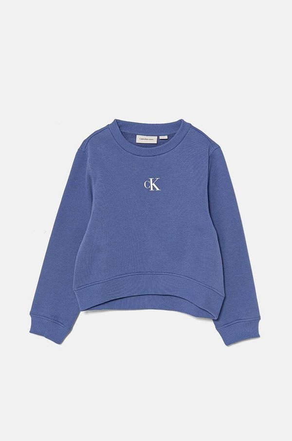 Calvin Klein Jeans Dječja dukserica Calvin Klein Jeans boja: ljubičasta, s aplikacijom, IG0IG02639