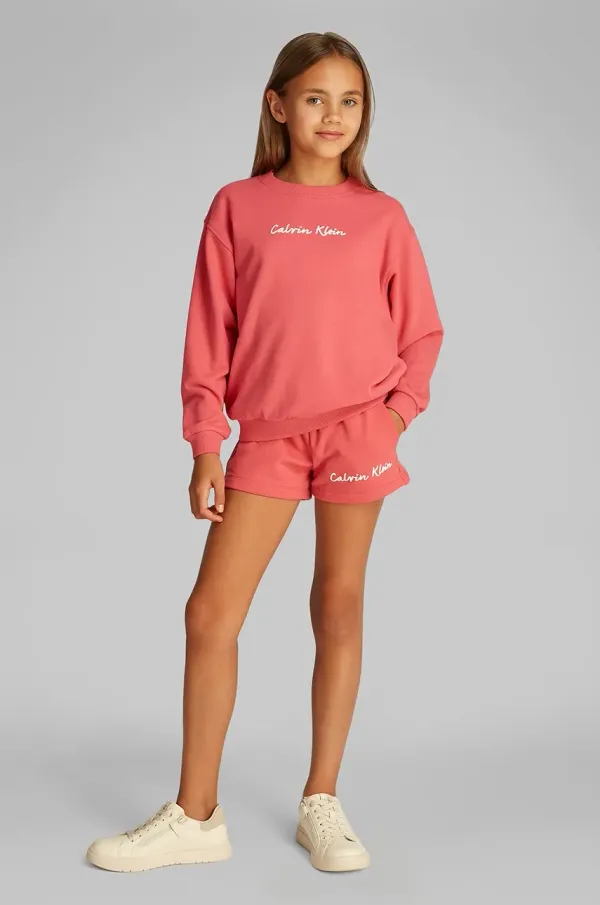 Calvin Klein Jeans Dječja dukserica Calvin Klein Jeans boja: ružičasta, s tiskom, IG0IG02852