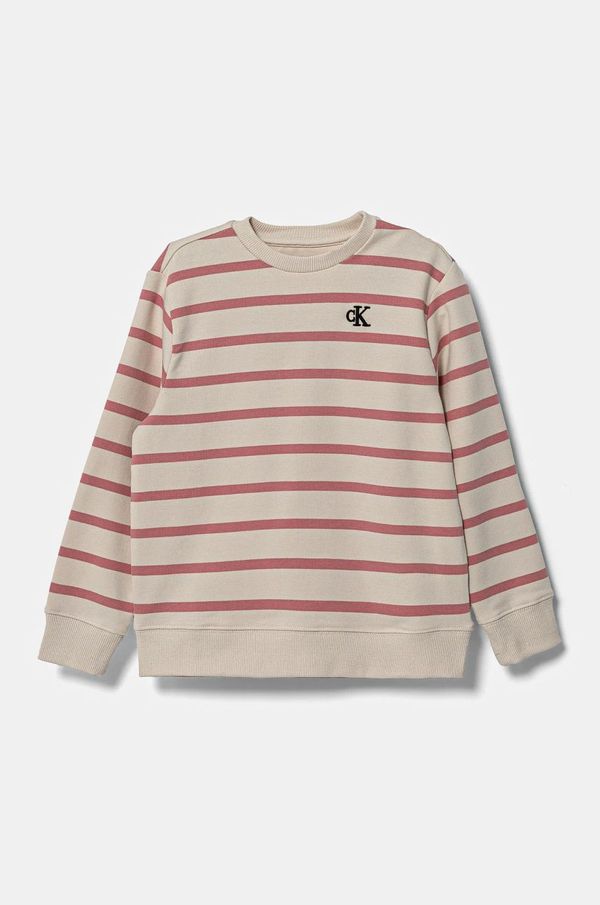 Calvin Klein Jeans Dječja dukserica Calvin Klein Jeans boja: ružičasta, s uzorkom, IN0IN00285