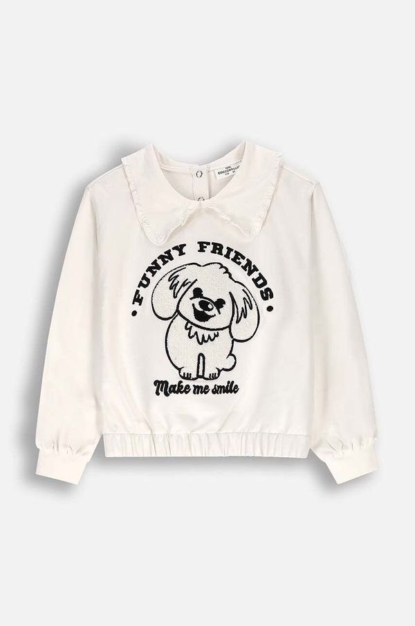 Coccodrillo Dječja dukserica Coccodrillo boja: bež, s tiskom, ACADEMY GIRL KIDS