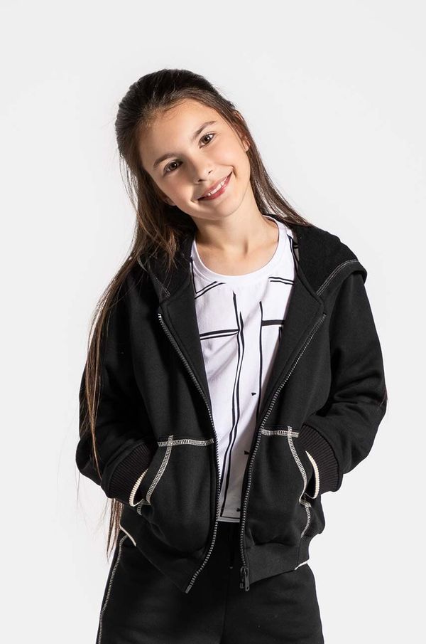 Coccodrillo Dječja dukserica Coccodrillo boja: crna, s kapuljačom, bez uzorka, CARTOONS GIRL JUNIOR