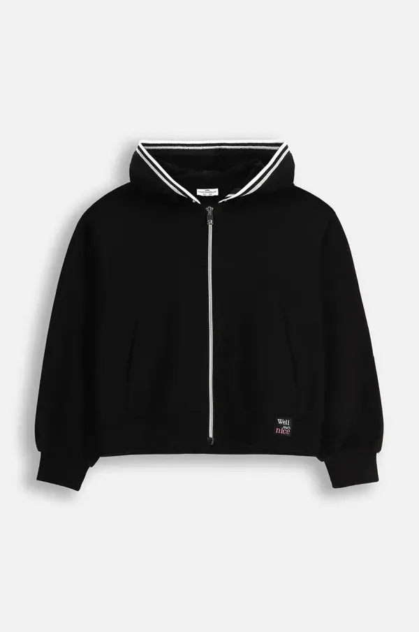 Coccodrillo Dječja dukserica Coccodrillo boja: crna, s kapuljačom, bez uzorka, COSMIC GIRL JUNIOR