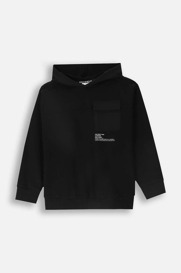 Coccodrillo Dječja dukserica Coccodrillo boja: crna, s kapuljačom, s tiskom, WORLD OF PIXEL BOY JUNIOR