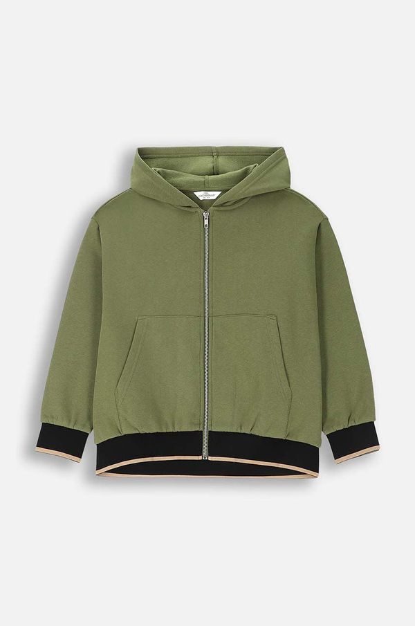 Coccodrillo Dječja dukserica Coccodrillo boja: zelena, s kapuljačom, bez uzorka, MYSTIC NATURE GIRL JUNIOR