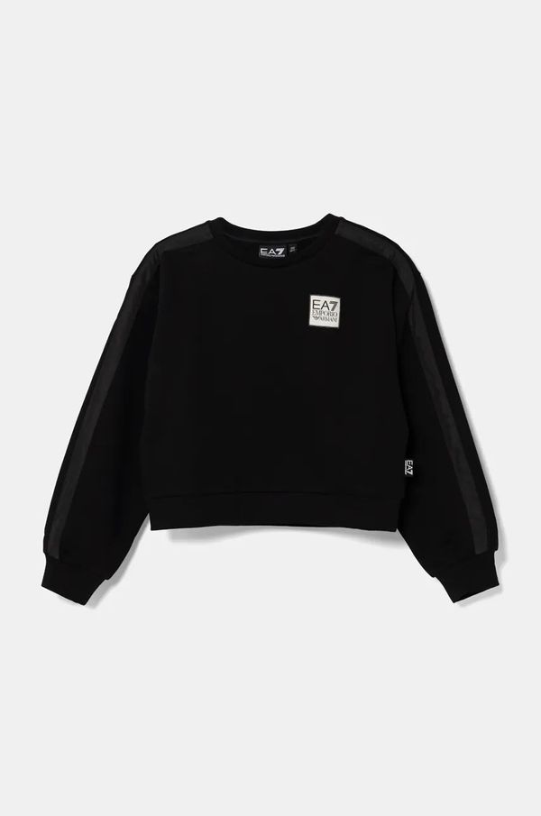 EA7 Emporio Armani Dječja dukserica EA7 Emporio Armani boja: crna, s tiskom, 6DFM09 FJZUZ