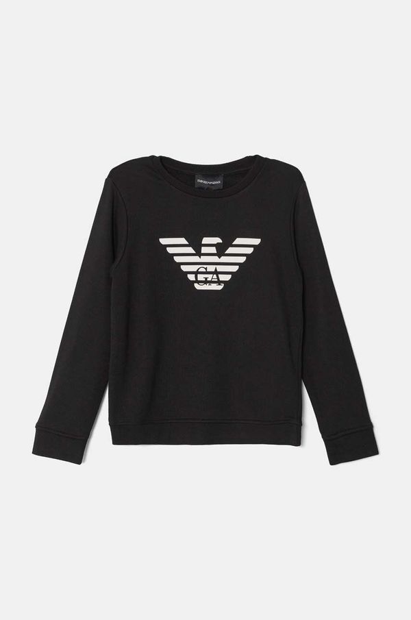 Emporio Armani Dječja dukserica Emporio Armani boja: crna, s tiskom, 8N4MR6 1JRIZ