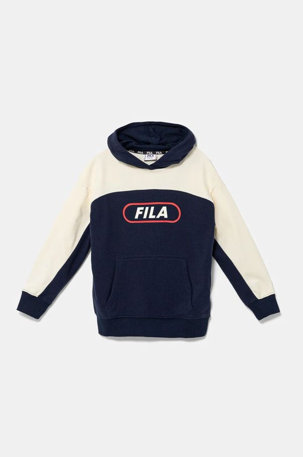 Fila Dječja dukserica Fila LUCKA boja: tamno plava, s kapuljačom, s uzorkom, FAT0567