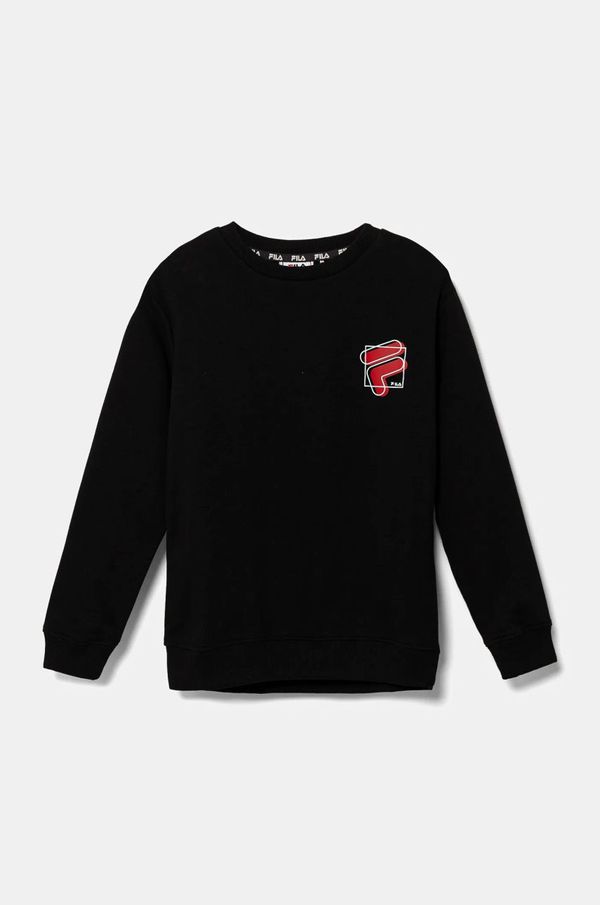 Fila Dječja dukserica Fila LUHNSTEDT boja: crna, s tiskom, FAT0590