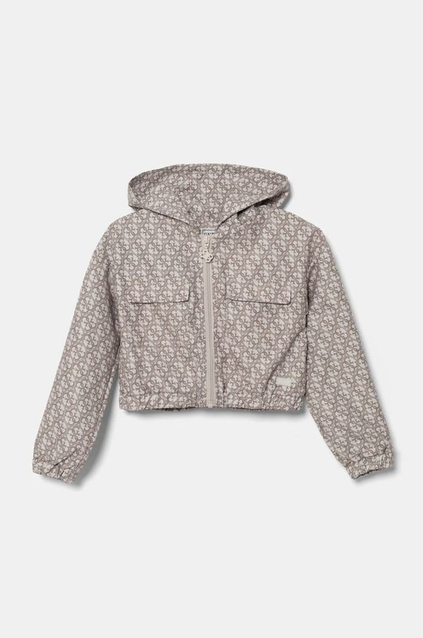 Guess Dječja dukserica Guess boja: bež, s kapuljačom, s uzorkom, J5RQ03 WH2K0