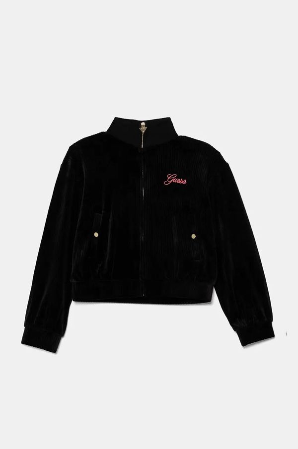 Guess Dječja dukserica Guess boja: crna, s aplikacijom, J4BQ21 KCH92