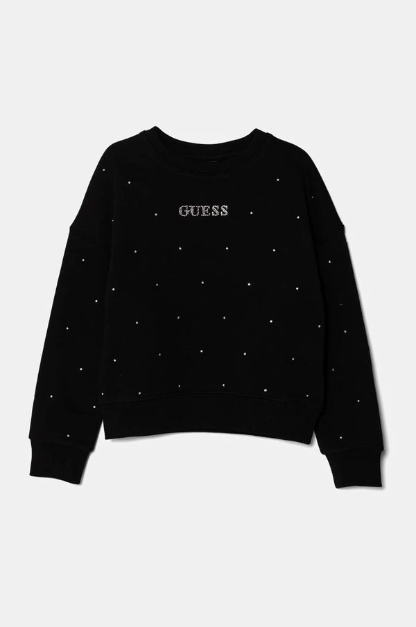 Guess Dječja dukserica Guess boja: crna, s aplikacijom, J5RQ21 KCLJ0