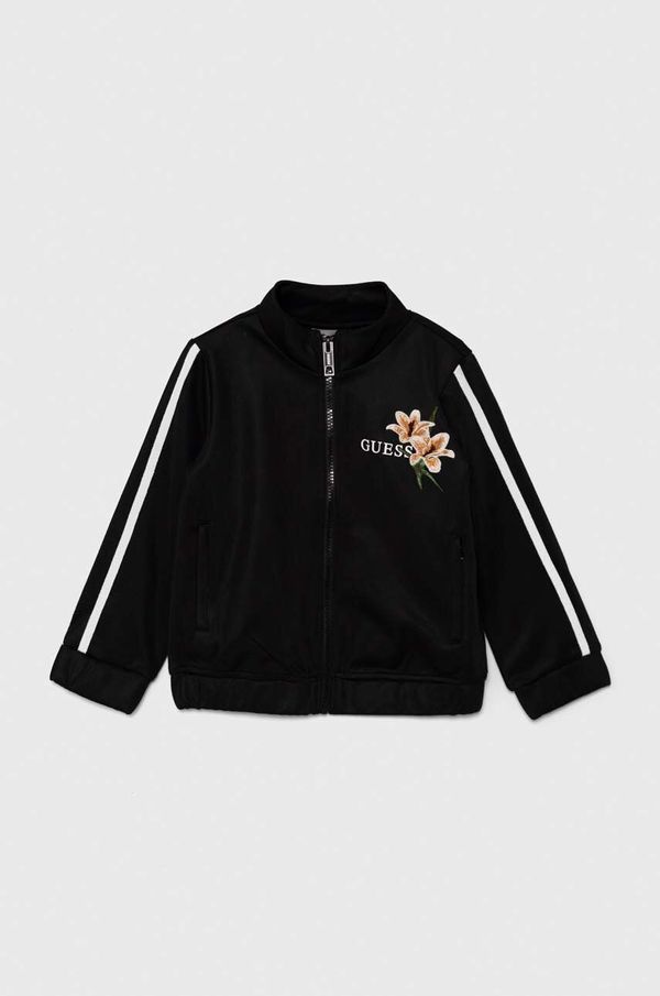Guess Dječja dukserica Guess boja: crna, s aplikacijom