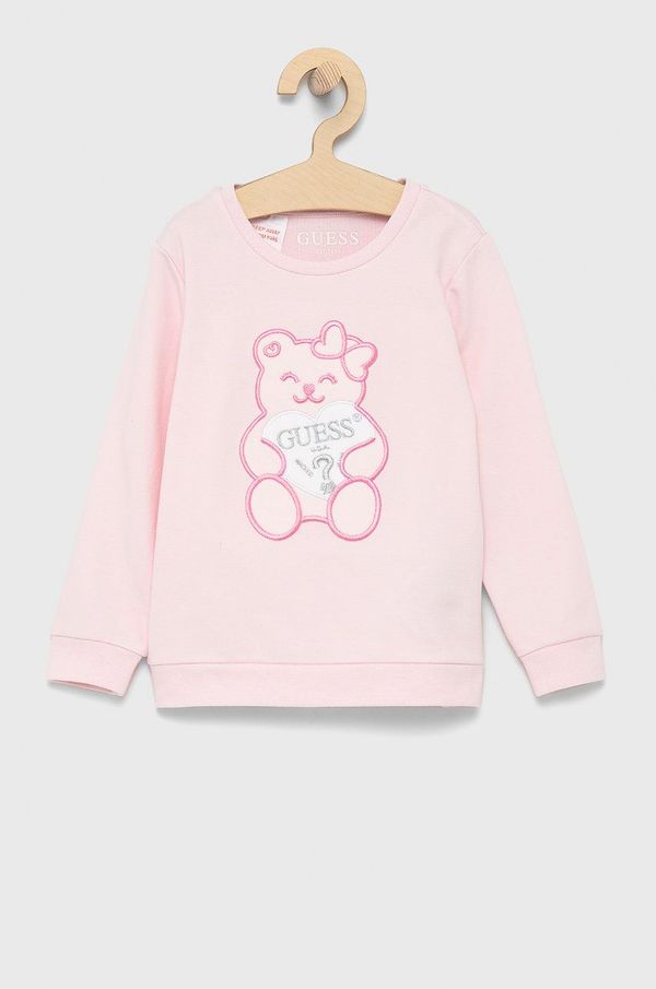 Guess Dječja dukserica Guess boja: ružičasta