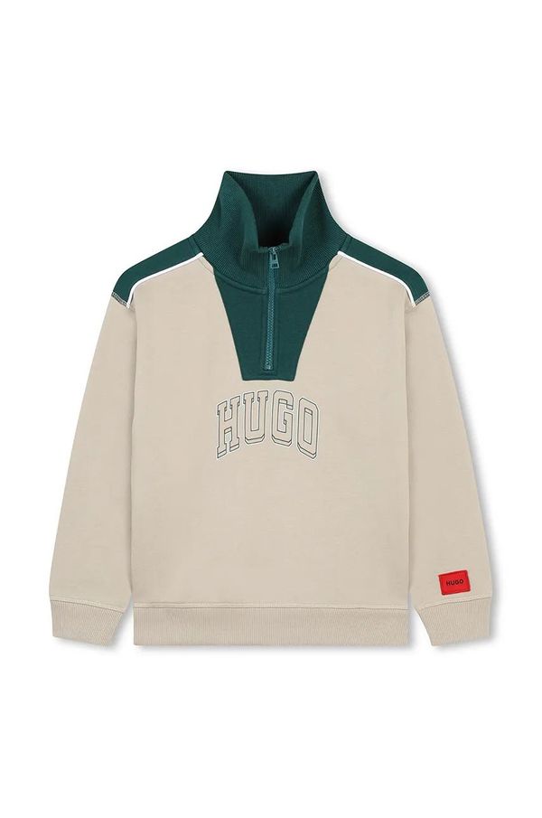 Hugo Dječja dukserica HUGO boja: bež, s tiskom, G00169