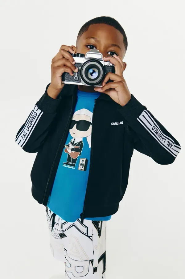 Karl Lagerfeld Dječja dukserica Karl Lagerfeld boja: crna, s tiskom, Z30434