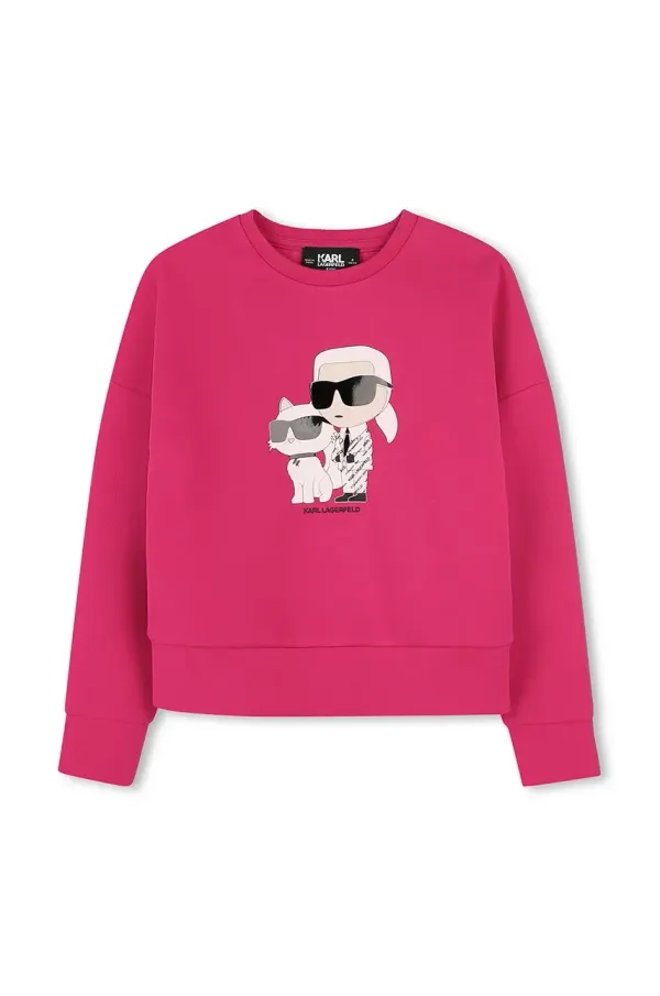 Karl Lagerfeld Dječja dukserica Karl Lagerfeld boja: ružičasta, s tiskom, Z30472