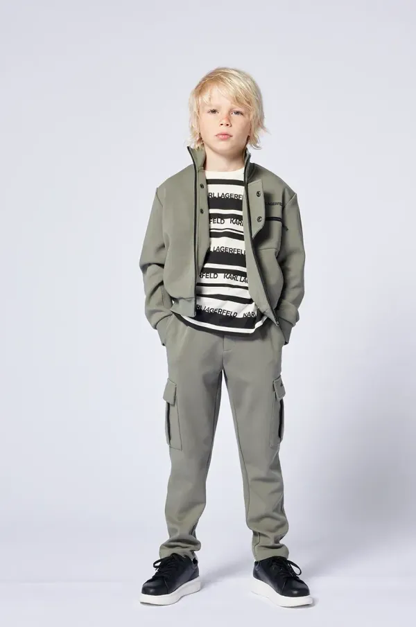 Karl Lagerfeld Dječja dukserica Karl Lagerfeld boja: zelena, s tiskom, Z30428