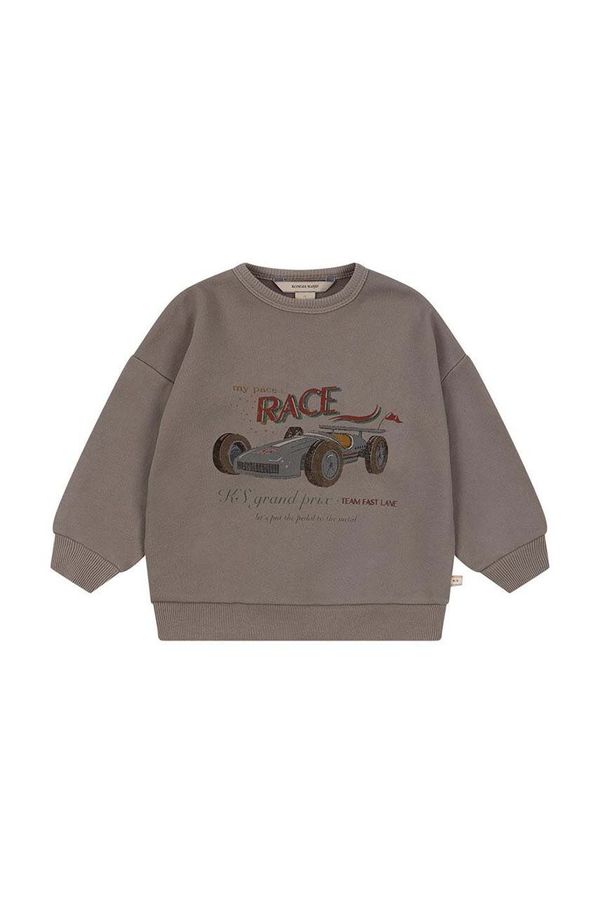 Konges Sløjd Dječja dukserica Konges Sløjd LOU SWEATSHIRT OCS boja: siva, s tiskom, KS101568