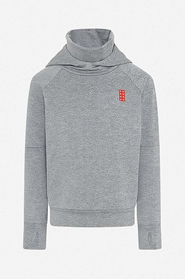 Lego Dječja dukserica Lego boja: siva, s kapuljačom, s tiskom, Bluza Lego Wear Lwsaipal 609 Hoodie 11010566 590